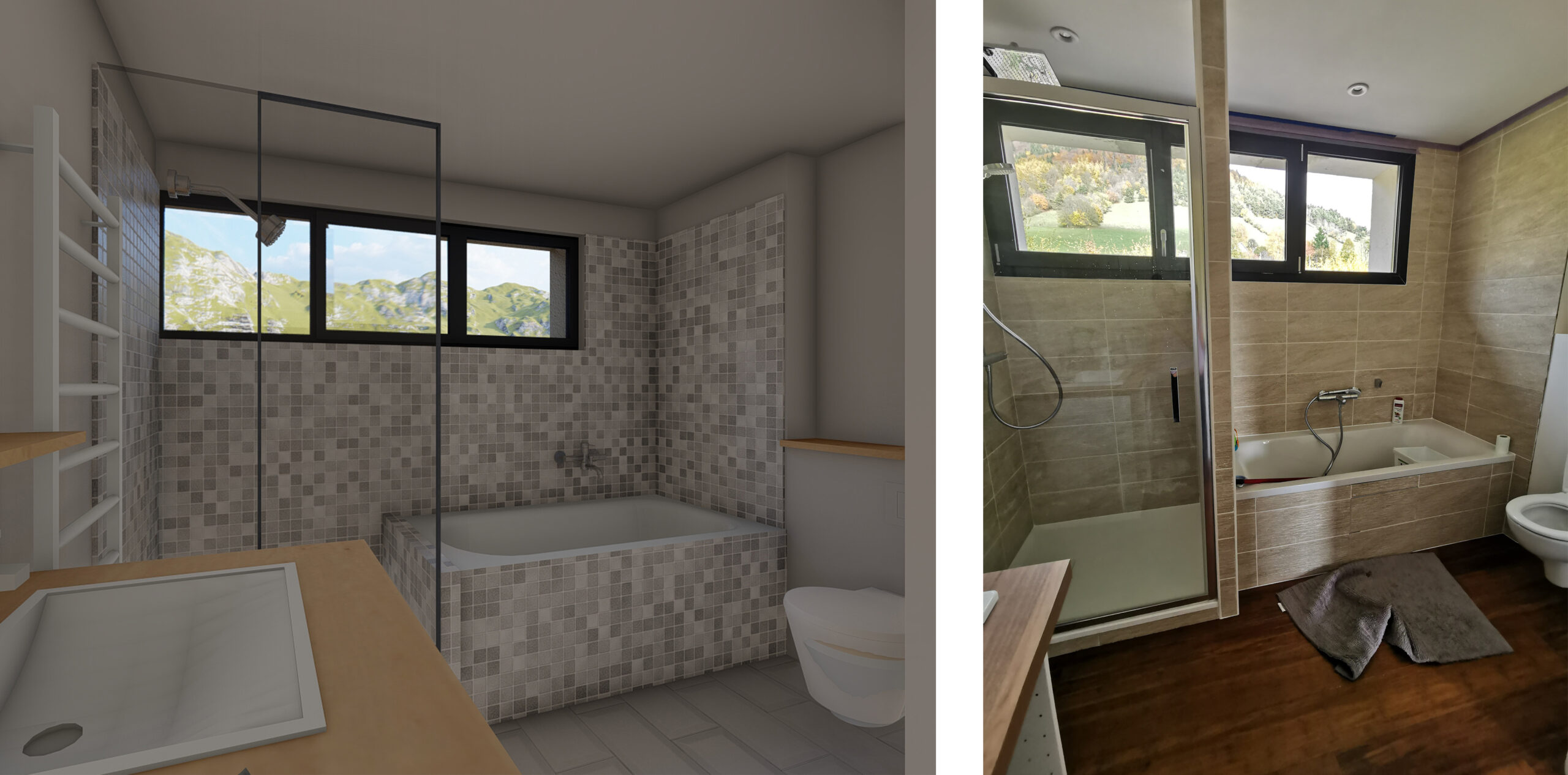 Rénovation de la salle de bains par l'agence d'architecture CLAAP